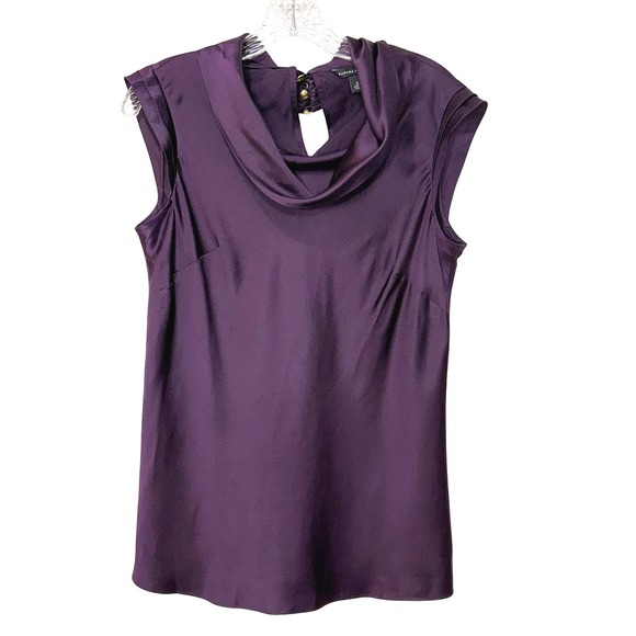 Banana Republic Tops - Banana Republic Silk Cowlneck Sleeveless Top Womens Medium Romantic Holiday Luxe